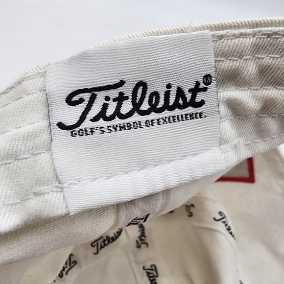 Titleist Golf Hat Cap Pro V1 FJ Footjoy White Strap VG Adjustable Casual Sporty - Picture 7 of 8